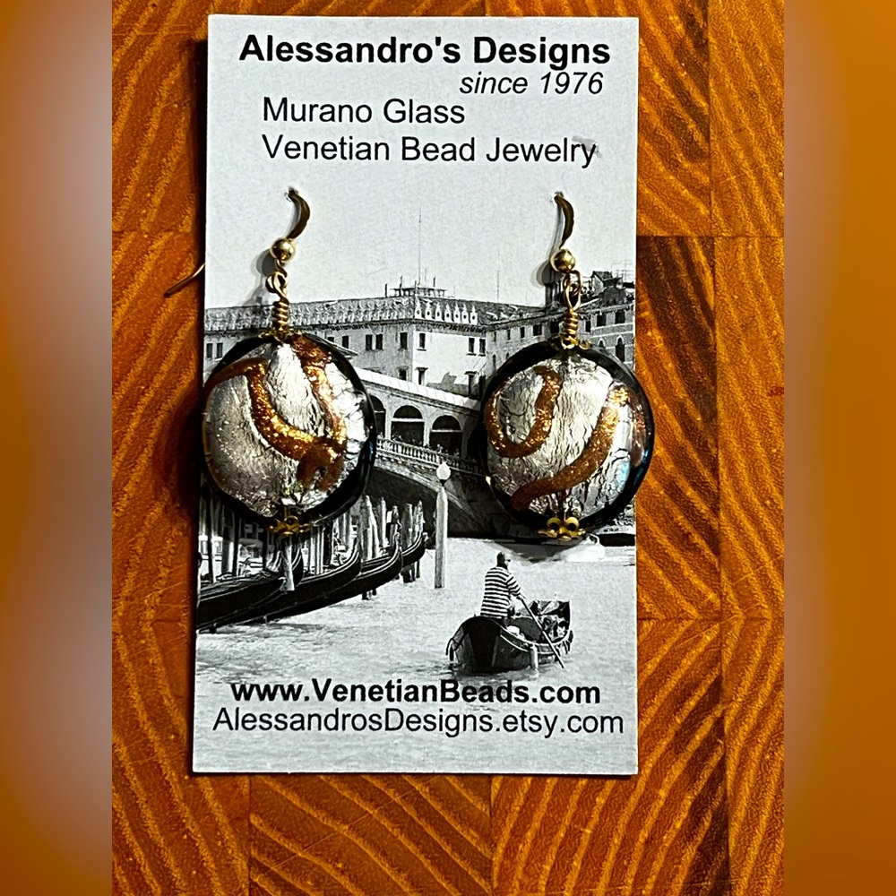 Murano Glass Venetian Bead Earrings